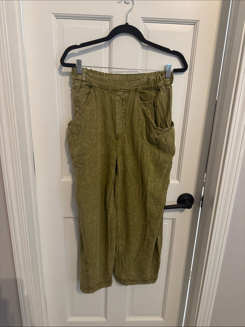 Free People Olive Corduroy Relaxed Trousers